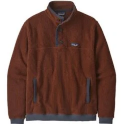 Patagonia Shearling Fleece Button Pullover Men's -The North Face Shop 103135 FOX RED m
