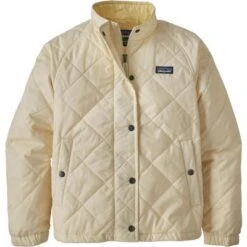 Patagonia Diamond Quilt Jacket Girls' -The North Face Shop 103194 WHITE WASH m