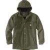 Carhartt Rain Defender Relaxed Fit Heavyweight Hooded Shirt Jacket Men's -The North Face Shop 104266 BASIL HEATHER m