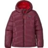 Patagonia Hi-Loft Down Sweater Hoody Jacket Girls' -The North Face Shop 104483 CHICORY RED m