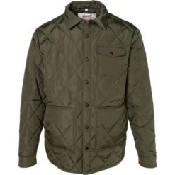 Schott Down-Filled Diamond Quilted Shirt Jacket Men's -The North Face Shop 104502 OLIVE m