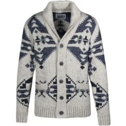 Schott Yak Blend Motif Cardigan Men's