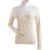 Nils Deer Valley Metallic Snowflake 1/4 Zip Sweater Women's -The North Face Shop 108458 GOLD METALLICWHITE m