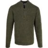 Schott Ribbed Knit Midweight Wool Blend 1/2 Zip Sweater Men's -The North Face Shop 108533 MOSS m