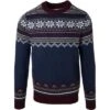 Schott Icelandic Snowflake Midweight Wool Blend Sweater Men's -The North Face Shop 108535 NAVY m