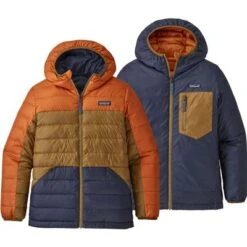 Patagonia Reversible Down Sweater Hooded Jacket Boys' -The North Face Shop 61790 DESERT ORANGE m