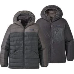 Patagonia Reversible Down Sweater Hooded Jacket Boys' -The North Face Shop 61790 NOBLE GREY m