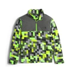 The North Face Glacier 1/4 Zip Fleece Boys' -The North Face Shop 8438 SAFETY GRN PXL PRNT m