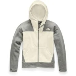 The North Face Glacier Full Zip Hoodie Girls' -The North Face Shop 91372 VINTAGE WHITE m