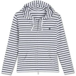 Coolibar Seaside Hoodie UPF 50Plus Women's 7 Coolibar Seaside Hoodie UPF 50Plus Women's -The North Face Shop 95424 WHITENAVY STRIPE m