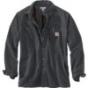 Carhartt Rugged Flex Relaxed Fit Canvas Fleece-Lined Snap-Front Shirt Jacket Men's -The North Face Shop 96079 SHADOW m